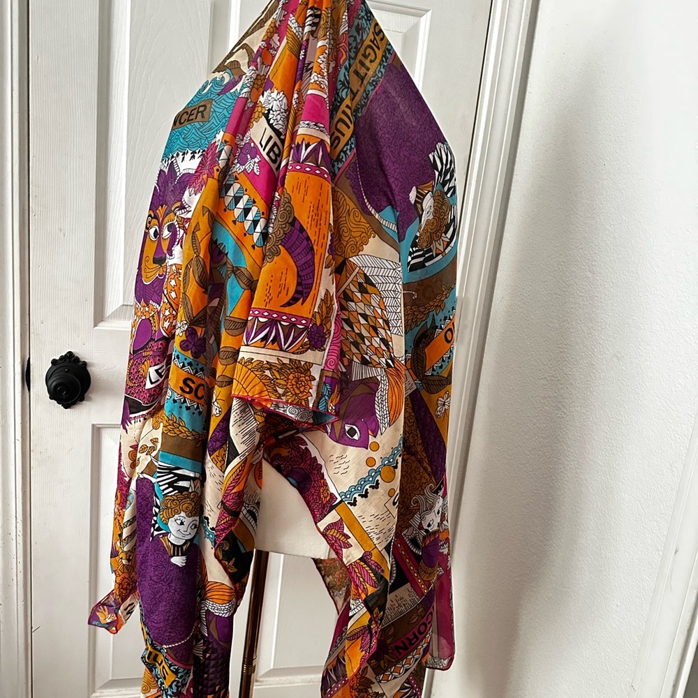 Vibrant Multicolor Patterned Scarf - image 5